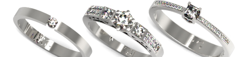 Fehér arany eljegyzési gyűrű, házassági, esküvői gyűrűk